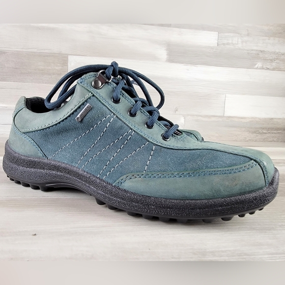 Hotter Goretex Blue Green Suede Leather Lace-Up Shoes Women's 8 - Picture 11 of 16